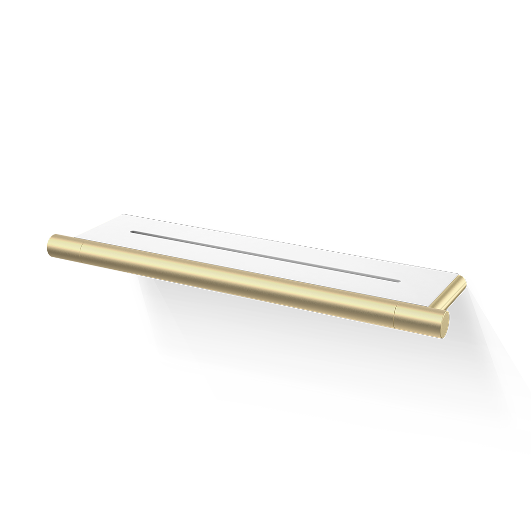 BAR DA shower tray, Gold matt, Shelf white, Decor Walther