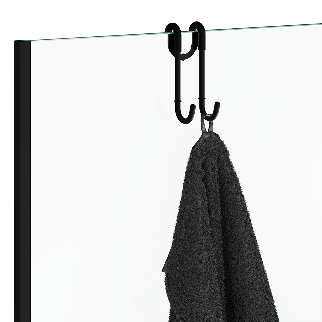 DH 1 Hook for shower enclosure, Black matt, Decor Walther