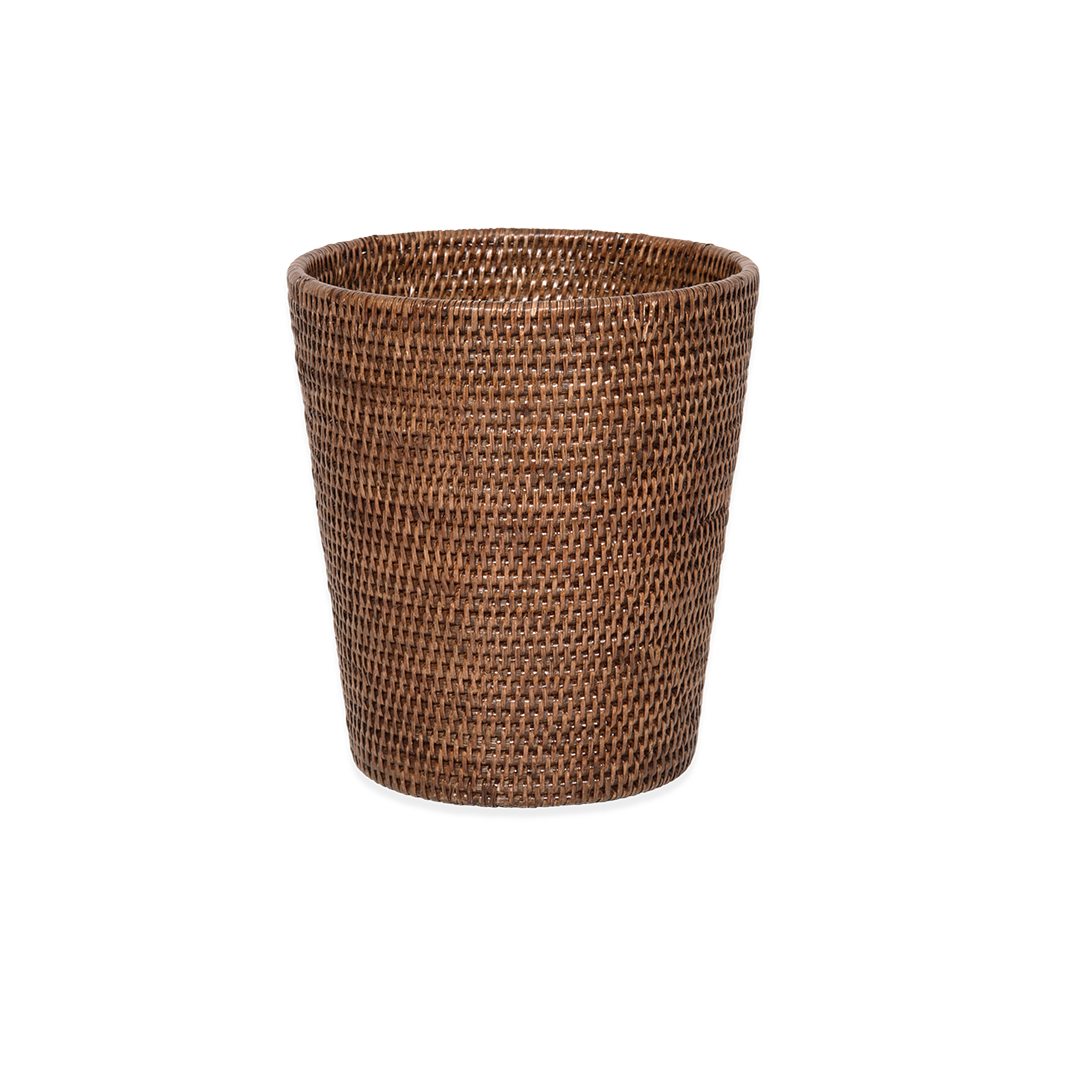 BASKET PK Paper bin round, Rattan dark, Decor Walther