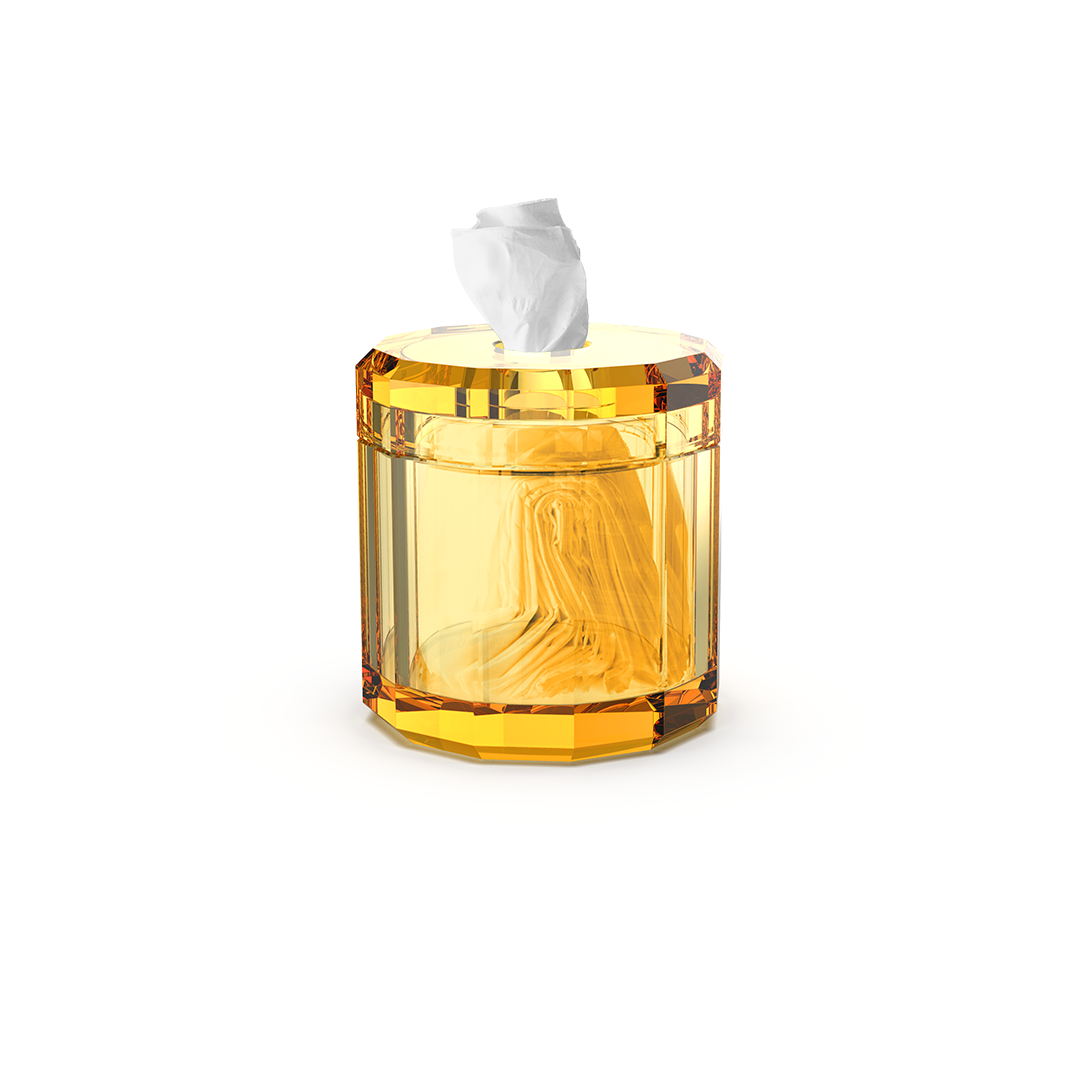 KR KB KRISTALL Tissue box, Amber, Decor Walther