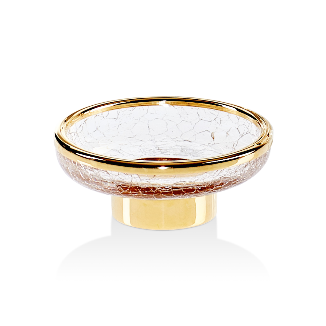 CR STS CRACK Soap dish, Gold , Decor Walther