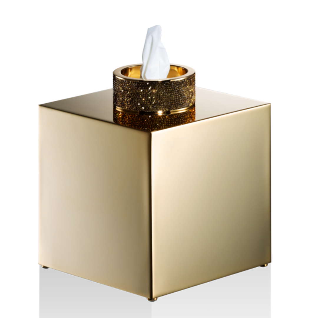 ROCKS KB Tissue box, Gold 24 Karat, Decor Walther