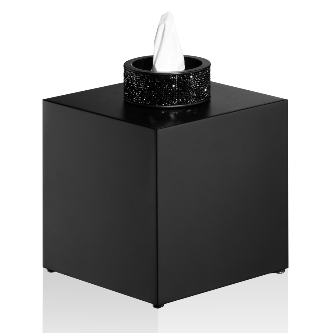 ROCKS KB Tissue box, black matt, Decor Walther