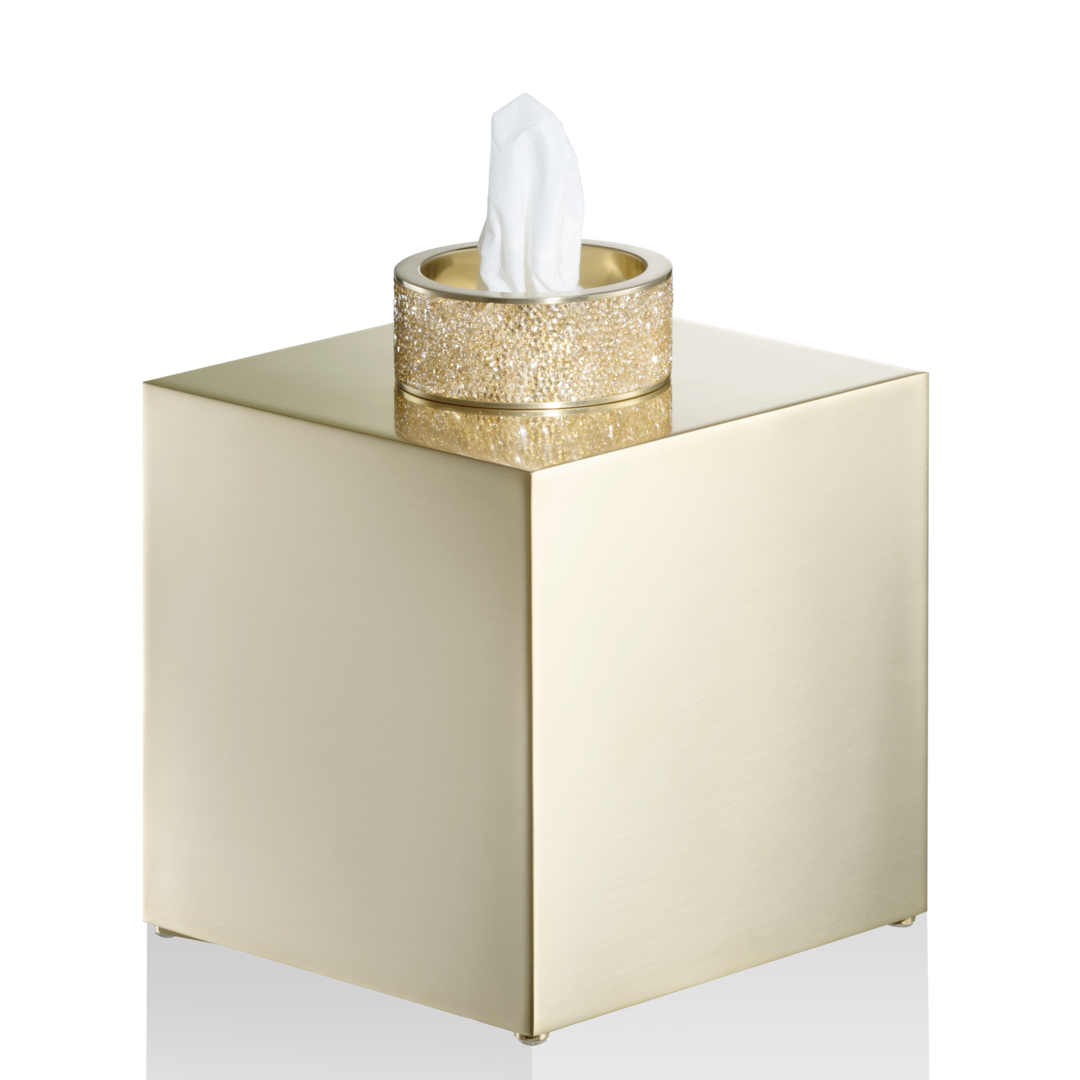 ROCKS KB Tissue box, Gold matt 24 Karat, Decor Walther