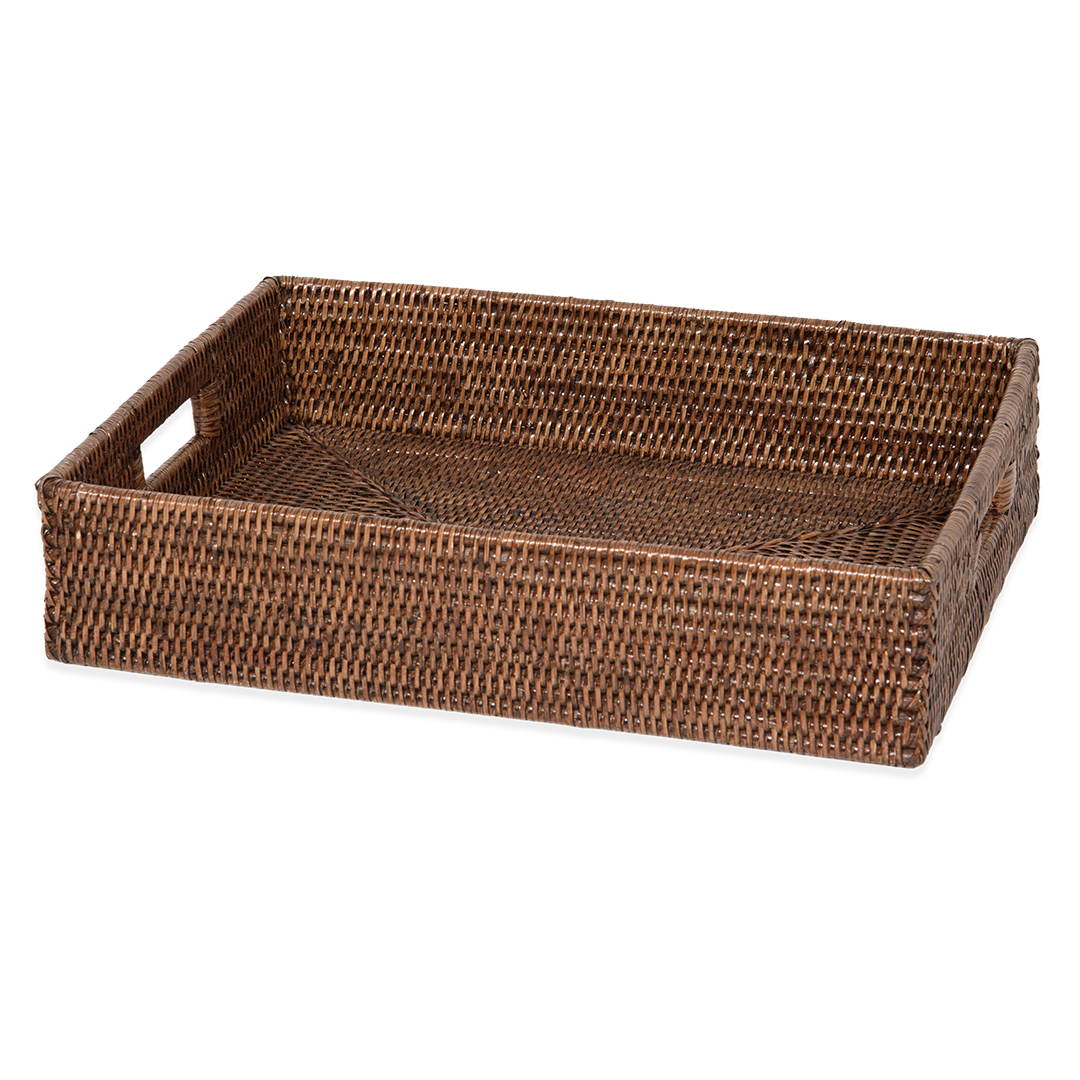 BASKET TRAY Tray, Rattan dark, Decor Walther