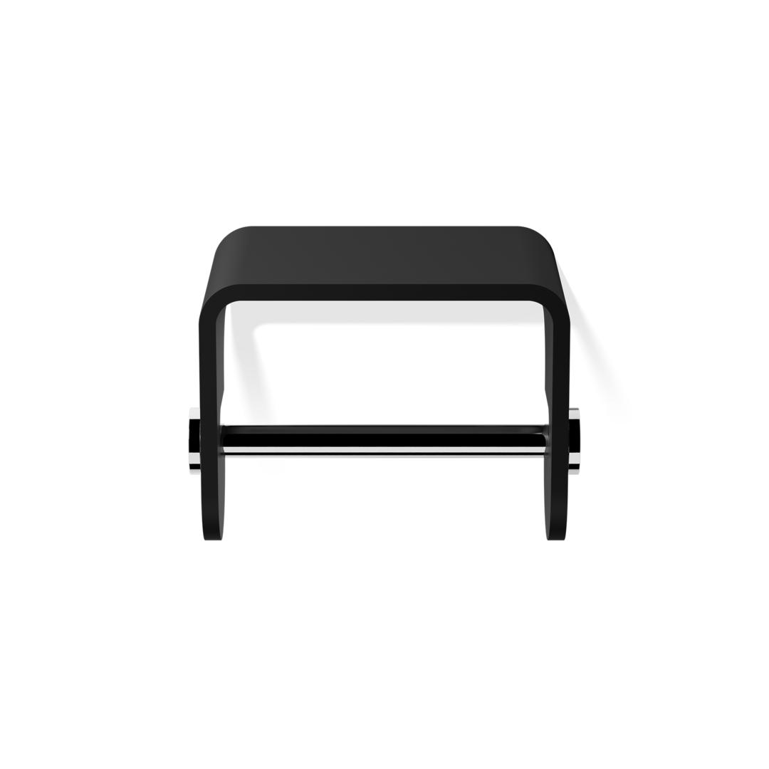 STONE TPH4 Toilet paper holder, black matt / chrome , Decor Walther
