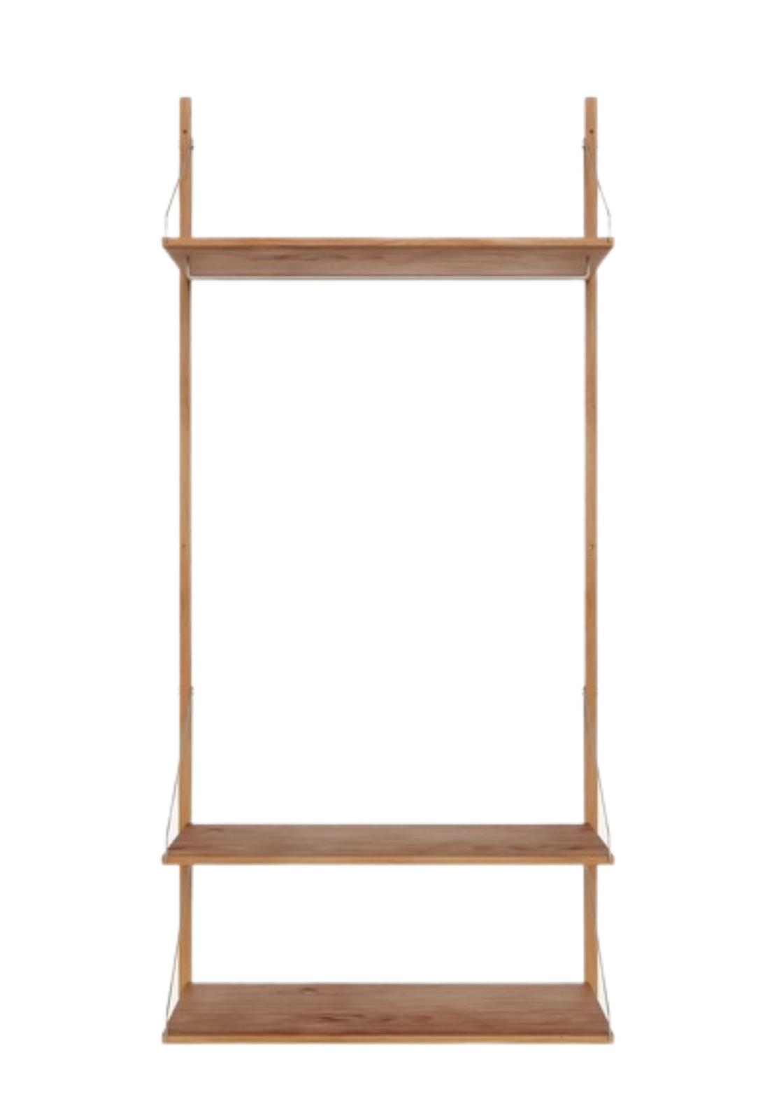 Shelf Library with Hanger Shelf | Natural Oak | H185.2 / W80 | FRAMA