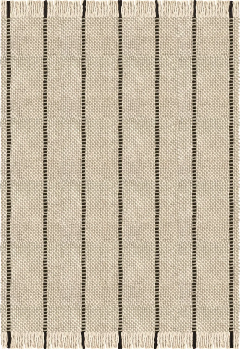 Massproductions Cord  Wool Rug - Black & White | Layered