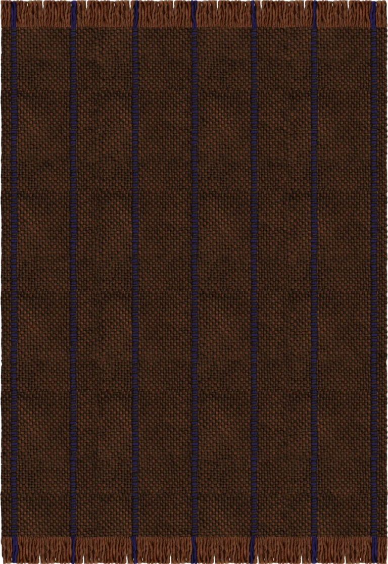 Massproductions Cord  Wool Rug - Blue Brown | Layered