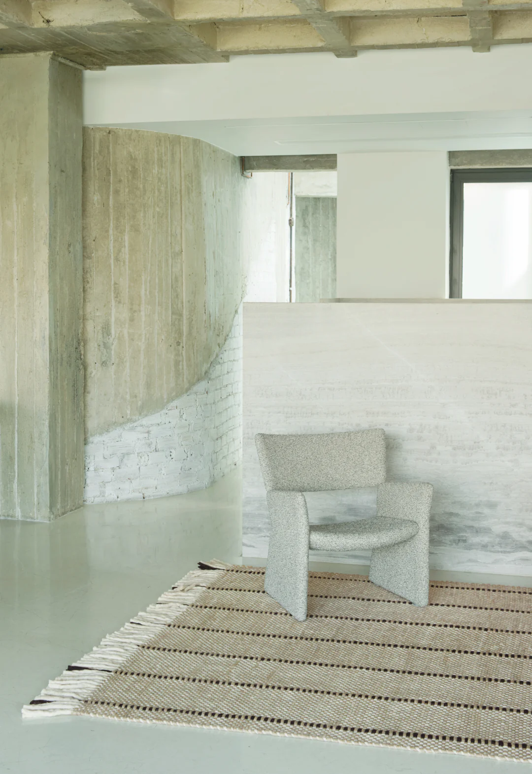 Massproductions Cord  Wool Rug - Black & White | Layered - Image 4