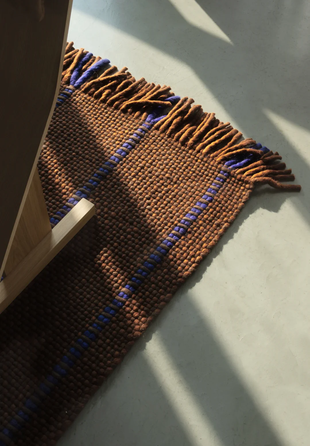 Massproductions Cord  Wool Rug - Blue Brown | Layered - Image 3