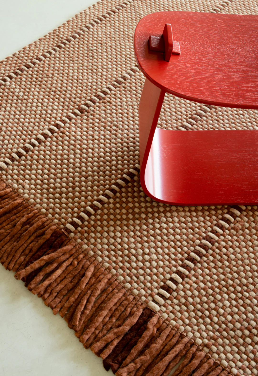 Massproductions Cord  Wool Rug - Burgundy Rust | Layered - Image 5